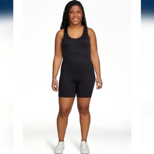 Love & Sports Seamless Ribbed Romper Womens Size‎ XL Shorts One-Piece Black Tank